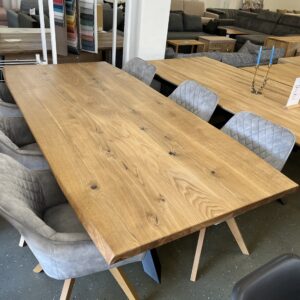 ESSTISCH Eichentisch 200/100/75 cm Wildeiche massiv Holz Schwarz