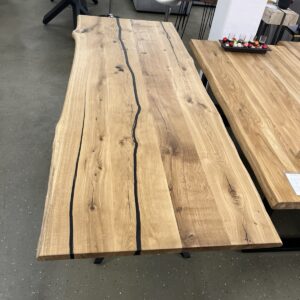 Esstisch Tisch +Massivholz Eiche VOLL 4cm +Baumkante +Epoxidharz 260x100 cm