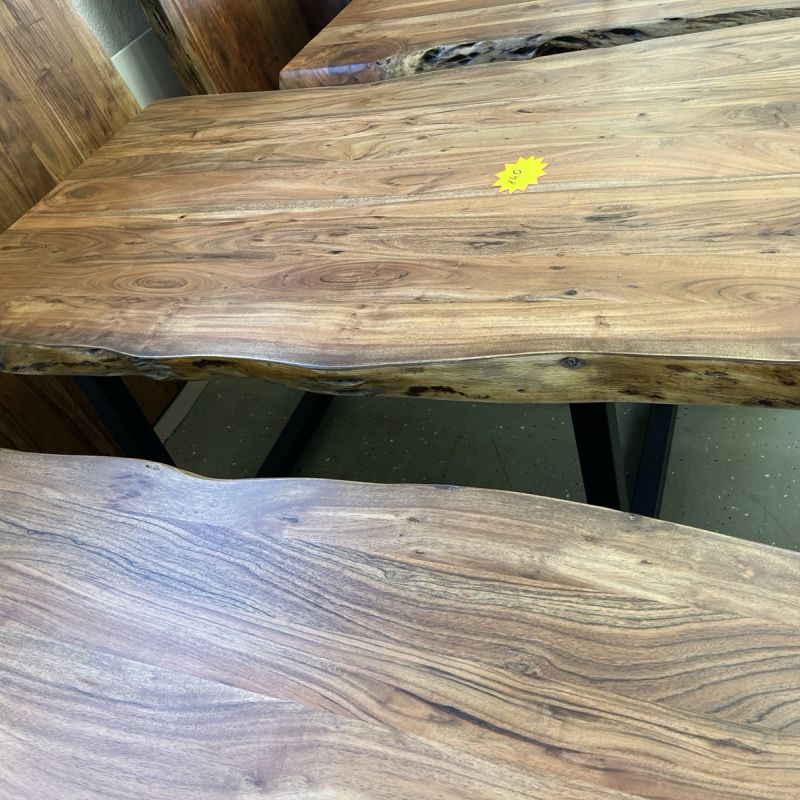 Esstisch Tisch + Massivholz Akazie + 140×90 cm Baumkanten Tische